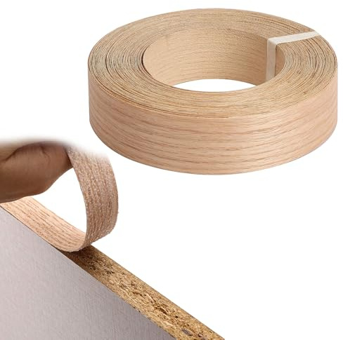aghoer Kantenumleimer ek, 22 mm x 8 m rulle skiljeek, kantskydd för strykning, äkta träfaner, kantskydd