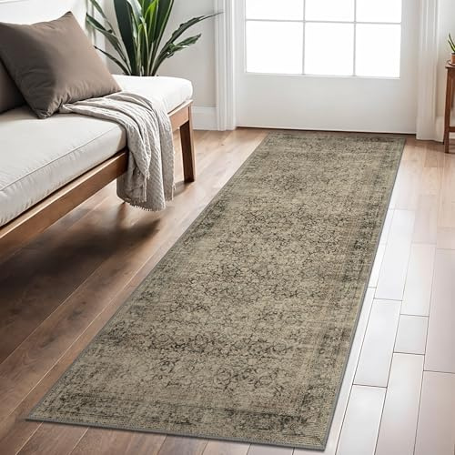 BEIMO Boho Teppich Wohnzimmer Schlafzimmer Vintage Waschbare Teppich Kurzflor rutschfest Teppiche für Küche 80X200CM
