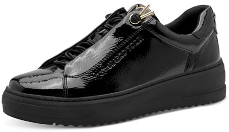 Marco Tozzi Damen Sneaker flach mit Wechselfußbett Freizeit, Schwarz (Black Patent), 41 EU