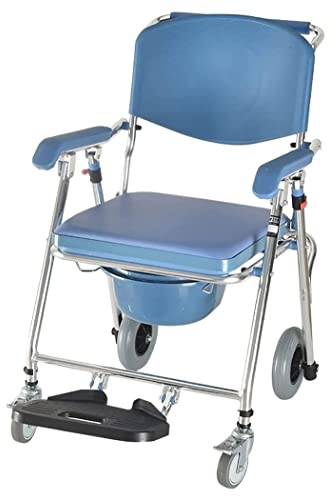 Chaise percée de chevet, fauteuil roulant de douche, chaise percée, siège de toilette, chaise roulante, chaise percée, chaise de douche pour personnes âgées et handicapées, capacité de 150 kg