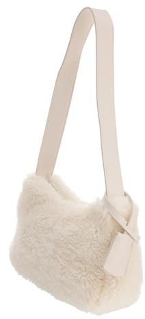 LIFKOME Beutel handhaben Damen Fälschung Handtaschen für Frauen klein Fell flauschige Handtasche gesteppt femmansoe the female purse pocketbook künstlerische Tasche Weiß