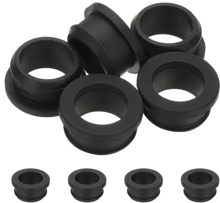 PATIKIL 5pcs Wire Grommet, 25mm Mounting Dia Plastic Grommets Cable Snap Bushing Cable Mounting Hose Bushing Grommet Protector Fasteners Locking Silicone for Wire Cable Hose, Black