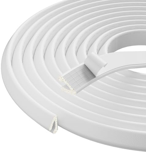 Esufeir V Shape Foam Door Frame Draft Excluder for Small Gaps,16m White | Draught Excluder Sealing Strip, Insulation, Gap Seal, Weather Stripping, Soundproofing Wind Blocker for Window