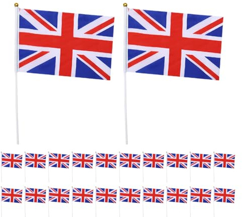 GALPADA 40pezzi Bandiera Del Regno Unito Portatile Piccola Su Asta Per Feste Eventi Sportivi Decorazioni Da Tavolo Britanniche Bandiere Inglese