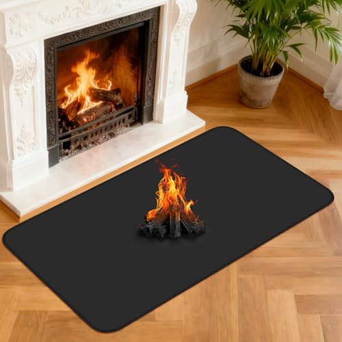 NUTKIT Alfombra Ignífuga para Chimenea, 120cmx70cm Tapetes para Chimenea de Cuadrado, Proteger el Suelo de Chispas, Antichispas para Chimeneas para Chimenea, Estufa, Barbacoa(Espesor: 1mm)