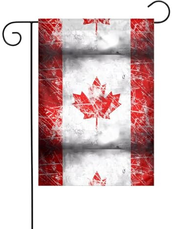 Bandiera da giardino 30,5 x 45,7 cm WHJSHOP Retro Canada Flag Stampe decorazione da giardino spessa resistente alle pieghe per giardino esterno prato terrazza