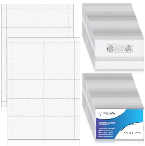 Tenare 50 Stück Namensschilder Magnetisch mit Blanko Einsteckschildern 9 x 5,5 cm Namensschilder für Kleidung Magnet Kunststoff Ausweishalter mit Magnetverschluss für Büro Konferenzen Veranstaltungen