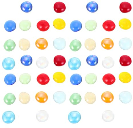 Sewroro Billes Plates Verre Transparentes pour Remplissage de Vase Décoration DIY Mosaïque Perles Lisses Multicolores pour Lampes Bougeoirs et Aquarium