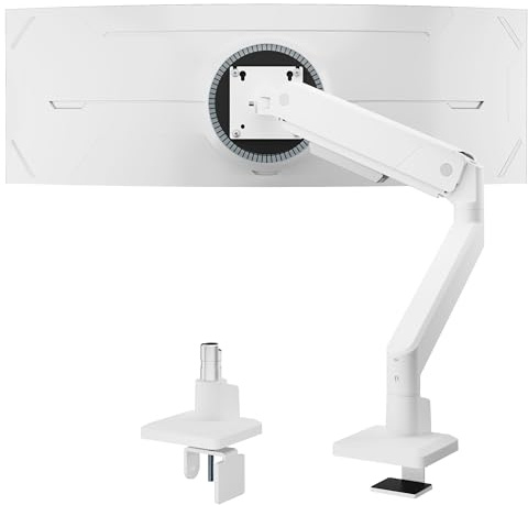 monTEK Monitor Halterung für 17-45 Zoll Bildschirme, Monitor Arm hält 1-16 kg, VESA 75/100, Monitorhalterung mit Neigungen, Schwenken, Dreht, Weiß