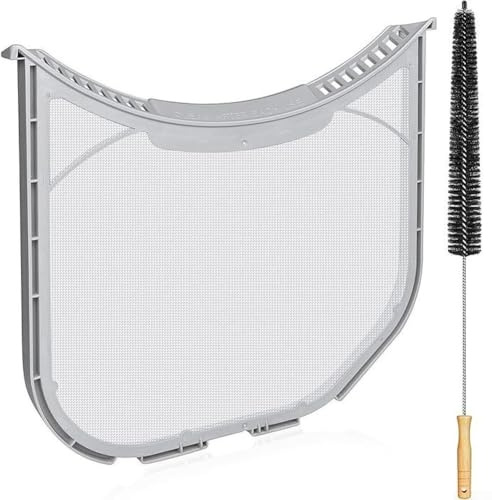 Cartuccia filtro asciugatura + spazzola da 34 cm, filo di acciaio inossidabile con manico in legno, per filtro pelucchi ADQ566564, per LG e modelli Kenmore