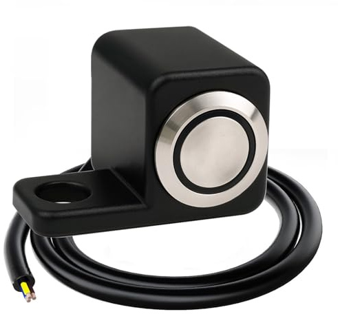 Gebildet Blauer LED 12-24V/5A Motorrad ATV Momentan Druckknopfschalter IP67 Wasserdicht Scheinwerfer Warnblinker Bremslicht Nebelscheinwerfer EIN/AUS-Schalter (Rechts L)