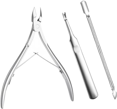 3 st nagelbandsborttagare verktygssats med skärare pusher och gaffel nagelvård kit avbitartång sax klippare rostfritt stål skärare hållbar uppdragare manikyr pedikyr verktyg tillbehör för salong hem