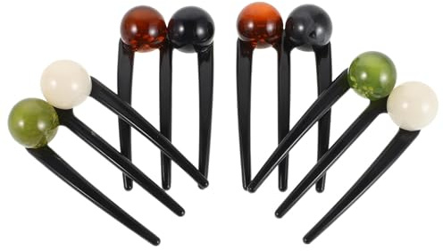 Zerodeko Fourche à cheveux style français 4pcs en plastique, structure à trois dents, accessoires vintage pour femmes, maintien stable pour coiffures de journée et événements informels