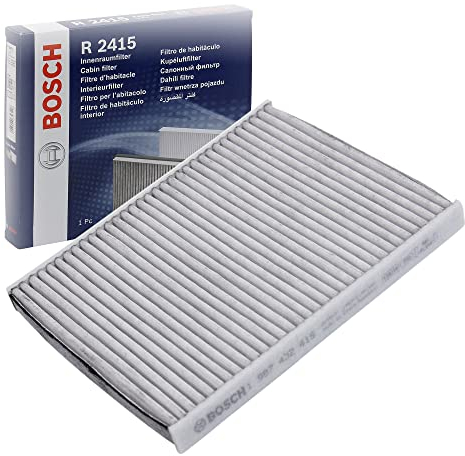 Bosch Filtro Abitacolo ai Carboni Attivi R2415, Filtro di Ricambio - Contro cattivi odori, polline e polvere per un'aria più pulita all'interno del veicolo