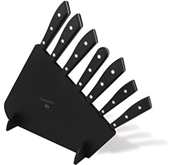 Coltellerie Berti Compendio Lucido Ceppo 7 Coltelli Cucina Nero