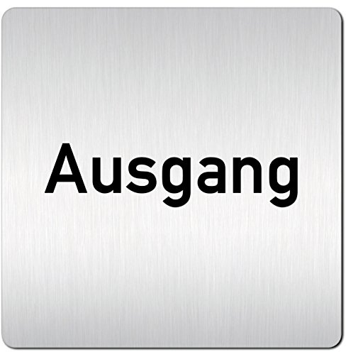 Türschilder24 XXL Schild - Türschild (B) • 125 x 125 mm • Eingang/Ausgang • 1,5 mm Aluminium Vollmaterial • 100% Made in Germany (Ausgang)