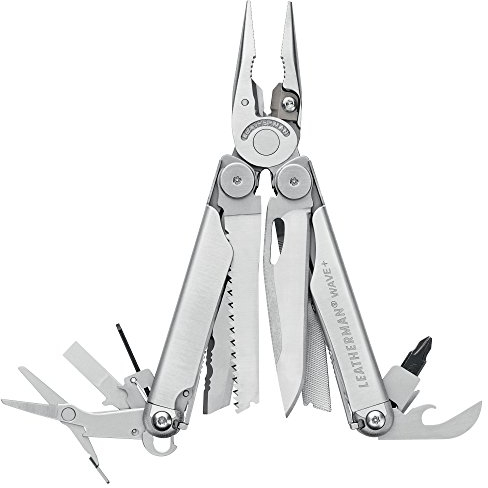 Leatherman Wave+ Multiutensile - Utensile in Acciaio Inossidabile 18 in 1 con Lame, Pinze e Tagliafili - Acciaio inox, con Fodero Nylon