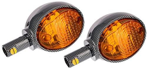 MZA-Flügel Set: 2 Blinker in Carbonoptik mit orangenem Glas - Simson KR51/1 Schwalbe, KR51/2 Schwalbe, SR4-2 Star, SR4-3 Sperber, SR4-4 Habicht, MZ ES | Carboneffekt, Simson Nr. 34310, MZA Nr. 10127-C-S kompatibel mit Simson KR51/1 Schwalbe, SR4-2 Star