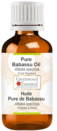 Greenwood Essential Olio di Babassu naturale (Attalea speciosa), spremuto a freddo, 30 ml