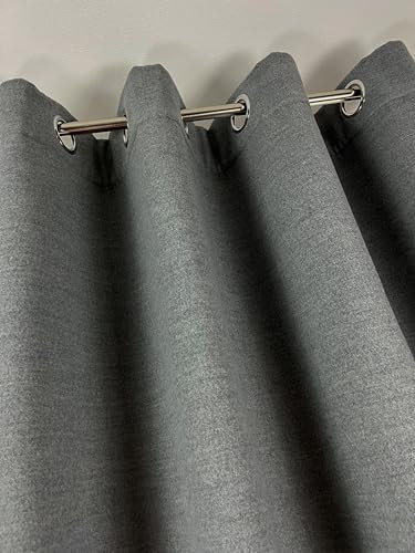 NOVUM fix Filzvorhang mit Ösen Softfilz Thermovorhang Kälteschutz Türvorhang Raumteiler Übergardine grau Klimavorhang extra lang 138x350cm(BxH)