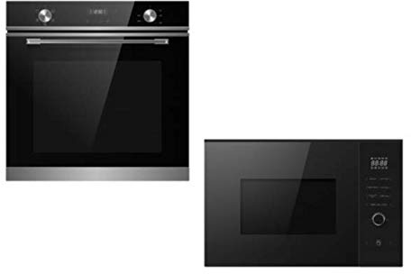 Cookology 72L Built-in Electric Oven & 25L Microwave Pack - Touch & Dial Controls - Frameless Glass Front - LCD Display