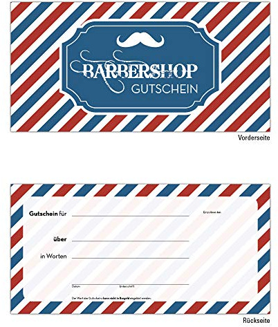 100 Gutscheine Gutscheinkarten Geschenkgutscheine – edel neutral Barbershop Barber Shop Friseur Frisör