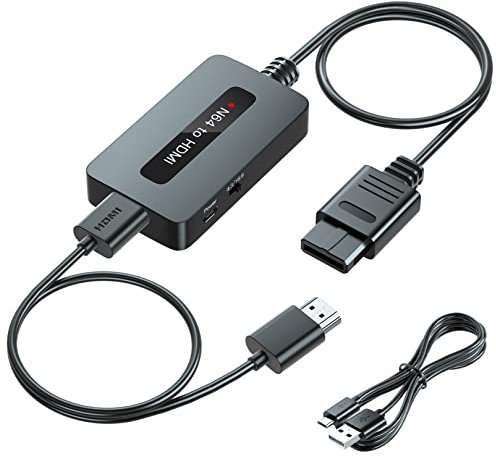 N64 to HDMI Converter, Supports 4 : 3 / 16 : 9 Ratio Switch, HDMI Cable for N64, Nintendo64 to HDMI Converter Cable Compatible with Nintendo 64/ Super SNES/ NGC