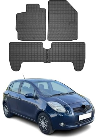 OMAC Fußmatten für Toyota Yaris 2005-2011 Gummi 4tlg Schwarz | Automatten, Gummimatten, Allwetter, Antirutsch, fahrzeugspezifisches Produkt, wasserdicht