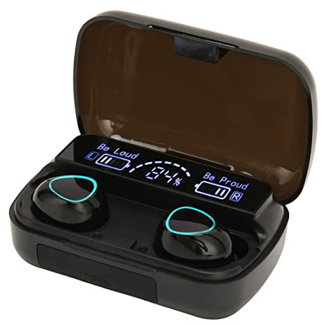 True Wireless Earbuds, Bluetooth-hörlurar Touch Control med Trådlöst Laddningsfodral, IPX7 Vattentäta Stereohörlurar, Brusreducerande Headset Inbyggd Mikrofon för Sport