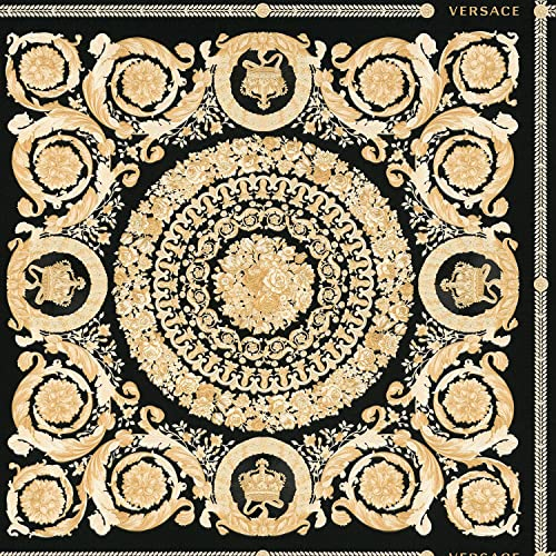 Papier peint baroque Profhome 370553-GU papier peint intissé légèrement texturé au style baroque brillant noir or blanc crème 7,035 m2