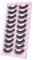 Lot de 10 paires d'extensions de cils artificiels - Faux cils - Russian Strip Lashes Wispy Cat Eye - Faux cils autocollants - Pour fille