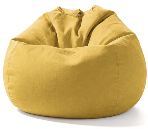 Aiire Puff con Relleno Incluido Moderno - Sillon Puf de Salon en Algodón Premium - Desenfundable y Lavable - Puffs Pera Redondos para Habitación Juvenil - Bean Bag Gamer [90x65]