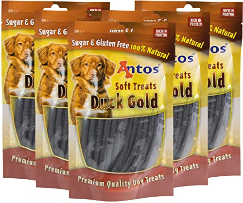 Antos Duck Gold Hundefutter - Enten Schnürchen - 50% Enten-Filetfleisch mit Entenleber - zuckerfrei - glutenfrei