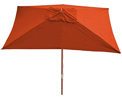 Mendler Sonnenschirm Florida, Gartenschirm Marktschirm, 3x4m Polyester/Holz 6kg - terracotta