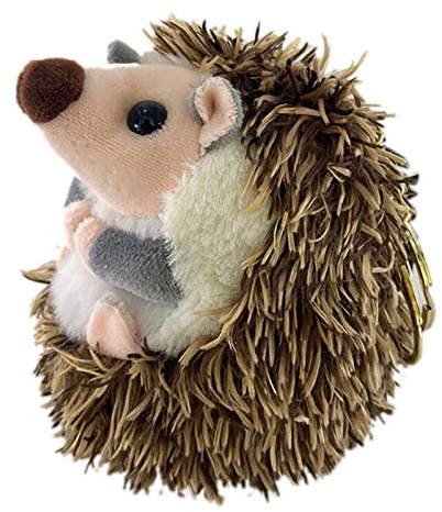 Wresetly Cute Hedgehog Plush Keychain Mobile Phone Pendant Keyring Hedgehog Pompon Ring Pendant Plush Toy Brown Anime Fur Gifts