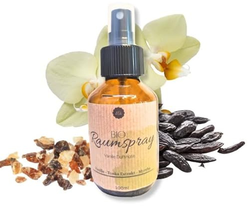 Bio Raumspray (Handgemacht, hervorragender Raumerfrischer, reine ätherische Öle) (Vanille)