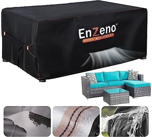 Enzeno Patio Furniture Set Cover Outdoor,Sectional Sofa Set Covers 150x90cm, Rectangular/Square Table Cover, Rattan Patio Furniture Covers Waterproof, Oxford Fabric Outdoor Windproof