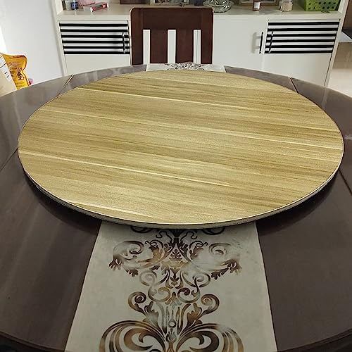 SAGIDAR Plateau Tournant Rond, Plateau Rotatif en Bois Massif, 360° Rotation, Ø 50cm-100cm, Assiette De Service Rotative Ronde, Pour Les Dîners De Famille Et Les Fêtes
