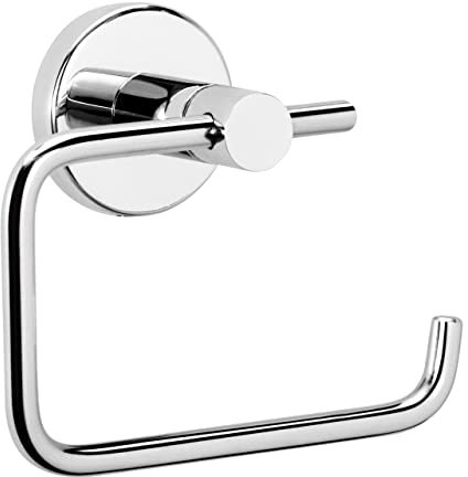 Toilet Roll Holder Wall Mounted (Non Self Adhesive) Chrome Toilet Roll Holder -Loo Roll Holder Stainless steel Toilet Paper Holder Juba Smart Living