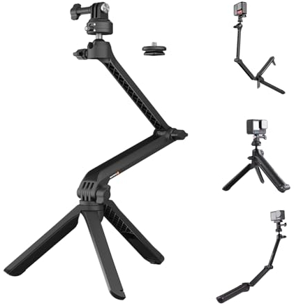 PGYTECH CapLock MantisPod Z Vlogging Treppiedi per Gopro Hero 13/12/11 Fotocamere d'azione Supporto per DJI OSMO 360/Action 5 Pro/Pocket per Insta360 Ace Pro 2/X5/X4 con adattatore filettatura 1/4-20