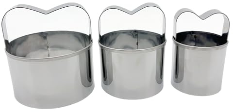 3-Piece Round Cookie Cutters Set with Handle - 2, 2.5, and 3 Inch Sizes, 0.4mm Thickness, Beautiful Design - Perfect Biscuit Cutter for Baking