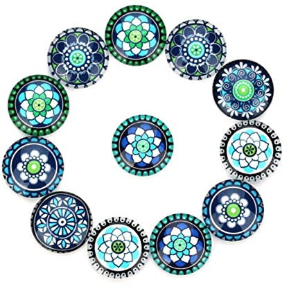 STOBOK 1 20 Stück halbe Glaskuppel Mosaikfliesen blaue Edelsteine Edelsteinglas Glas Charme Fotokacheln Schmuck Glasfleck Edelsteinpaste Patch Glasbaustein aus Glas Zubehör