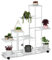 Relaxdays Estantería para Plantas Metálica, 9 Niveles, 91,5 x 93 x 26 cm, Repisas de Flores, con Ruedas, Metal, Blanco