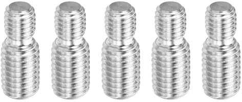 PATIKIL M8*M10*25 Doppelt-Endgewindebolzen, 5er Packung 304 Edelstahl Stangenbolzen Gewinde Reduzieradapter für Möbelbeschläge, 25mm lang