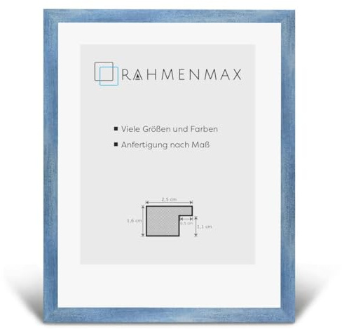 RahmenMax Skane Puzzlerahmen 50,8x68,6 cm Bilderrahmen Hellblau Gewischt Hintergrund Weiss Antireflex Kunstglas