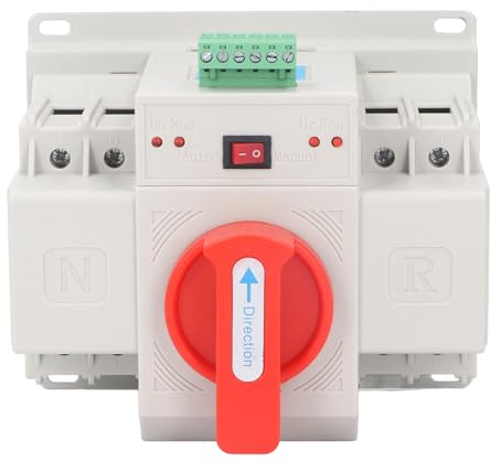 2P Interruptor de Transferencia Automática, 2P 230V 63A ATS Interruptor De Transferencia Automática De Doble Potencia, Conmutador de Transferencia Automática Interruptores CB Tipo PC Cambio De Palanca