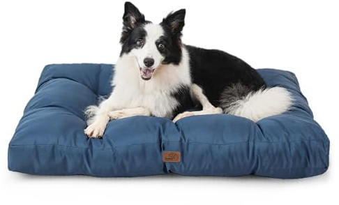 Bedsure Matelas imperméable Lavable pour Chien Bleu Marine 91 x 68 x 10 cm
