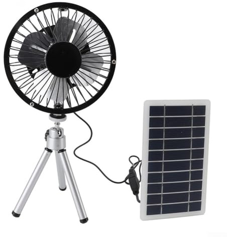 ReachMall Ventilateur alimenté par panneau , 10 W, USB, double alimentation, ventilateur de grenier, ventilateur de refroidissement pour maison, bureau, serre, , camping