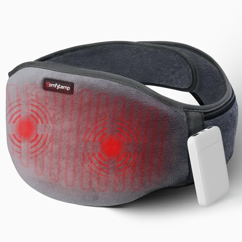 Comfytemp Ultraweich Wärmegürtel für Rücken mit Akku Massage USB Heizgürtel | 147x18cm Kabellos Rückenmassagegerät mit Rückenwärmer Heizkissen Wärmekissen Geschenke für Mütter Frauen Mama Papa