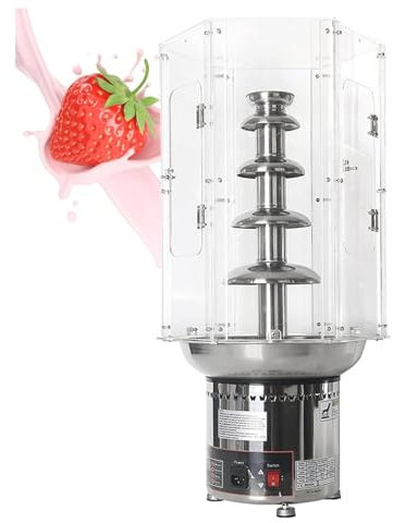 MIDUOLAI Large Capacity Chocolate Fountain Machine, 4-7 Tiers Commercial Chocolate Fondue Waterfall with Temperature Control, for Party Restaurant Wedding Buffet Equipment,A,5 tiers